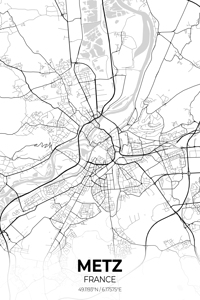 Metz France City Map Print