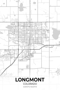 Longmont Colorado City Map Print