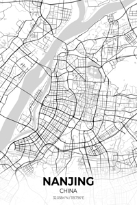 Nanjing Japan City Map Print