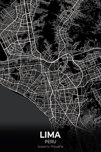 Lima Peru City Map Print