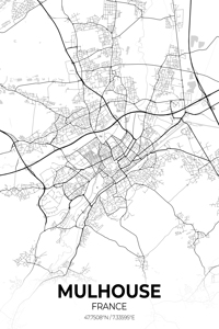 Mulhouse France City Map Print