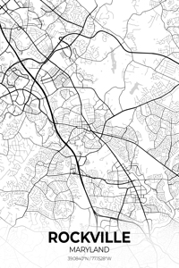 Rockville Maryland City Map Print