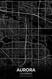 Aurora Colorado City Map Print