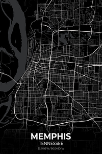 Memphis Tennessee City Map Print