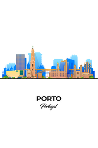 Porto Portugal City Skyline Print