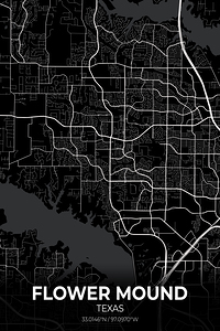 Flower Mound Texas City Map Print