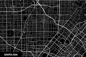Santa Ana California City Map Print