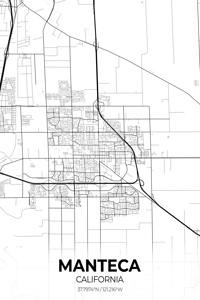 Manteca California City Map Print