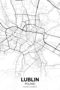 Lublin Poland City Map Print