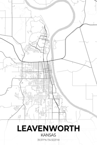 Leavenworth Washington City Map Print