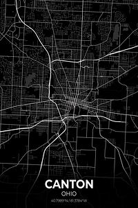 Canton Ohio City Map Print