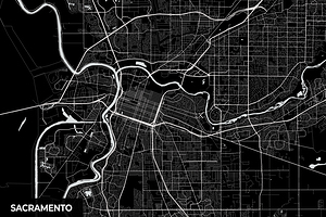 Sacramento California City Map Print