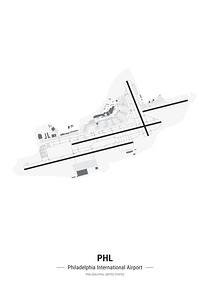 Philadelphia International Airport Map Print