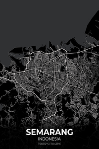 Semarang Indonesia City Map Print