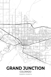 Grand Junction Colorado City Map Print
