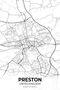 Preston United Kingdom City Map Print