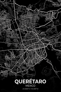 Queretaro Mexico City Map Print
