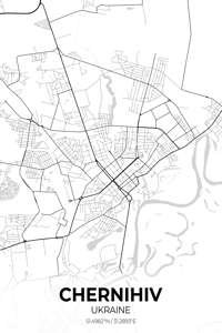 Chernihiv Ukraine City Map Print