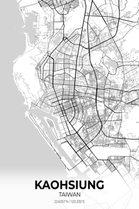 Kaohsiung Taiwan City Map Print