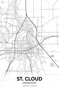 St. Cloud Minnesota City Map Print