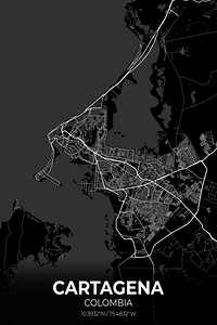 Cartagena Colombia City Map Print