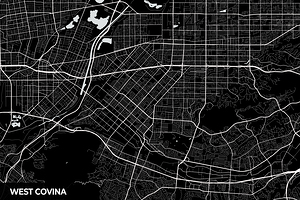 West Covina California City Map Print