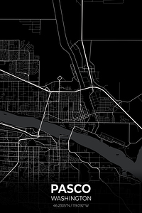 Pasco Washington City Map Print