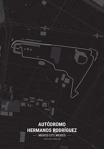 Autodromo Hermanos Rodriguez Race Track Map Print