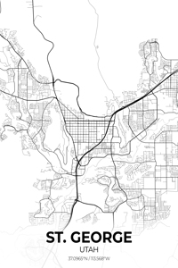 St. George Utah City Map Print