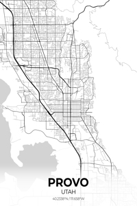 Provo Utah City Map Print