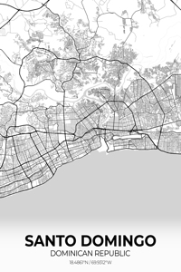 Santo Domingo Dominican Republic City Map Print