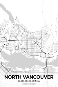 North Vancouver British Columbia City Map Print