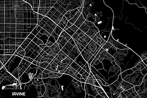 Irvine California City Map Print