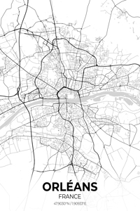 Orleans France City Map Print