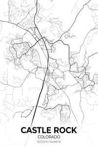 Castle Rock Colorado City Map Print