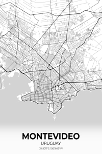 Montevideo Uruguay City Map Print
