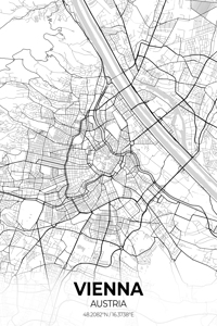 Vienna Austria City Map Print