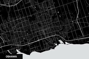Oshawa Ontario City Map Print
