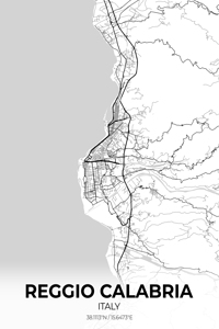Reggio Calabria Italy City Map Print