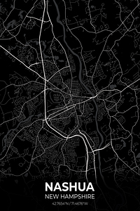 Nashua New Hampshire City Map Print