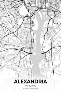 Alexandria Virginia City Map Print