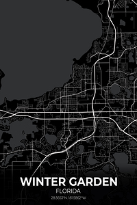 Winter Garden Florida City Map Print