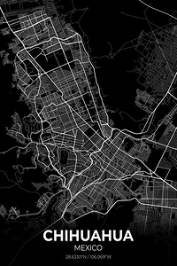 Chihuahua Mexico City Map Print