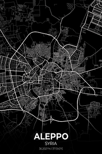 Aleppo Syria City Map Print