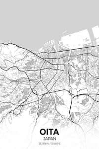 Oita Japan City Map Print
