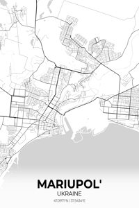 Mariupol Ukraine City Map Print
