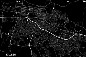 Killeen Texas City Map Print