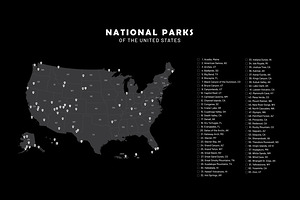 US National Parks bw landscape