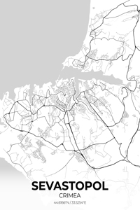 Sevastopol Crimea City Map Print