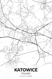 Katowice Poland City Map Print